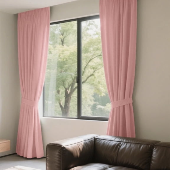 SMILETIME Back Tab Curtains, 2-Panel Set Rod Pocket & Pinch Pleat Design Light-Filtering & Thermal Insulation Ideal for Living Room, Bedroom & Office Windows