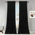 thumbnail image 1 of SMILETIME Black Velvet Curtains with Rod Pocket Thermal Insulated Soft Privacy Room Darkening Velvet Drapes for Bedroom and Living Room, Set of 2 Panels, 52 x 96 Inches Long, 1 of 7