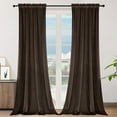 thumbnail image 1 of SMILETIME Brown Velvet Curtains with Rod Pocket Thermal Insulated Soft Privacy Room Darkening Velvet Drapes for Bedroom and Living Room, Set of 2 Panels, 52 x 84 Inches Long, 1 of 7