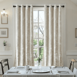 SMILETIME Silver Grey Crushed Velvet Curtains - 52x84 Inch Thermal Insulated Drapes, 2 Panels