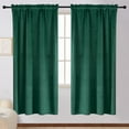 thumbnail image 1 of SMILETIME Emerald Green 63in Long Velvet Curtains with Rod Pocket Thermal Insulated Soft Privacy Room Darkening Velvet Drapes for Bedroom and Living Room, Set of 2 Panels, 52 x 63 Inches Long, 1 of 7