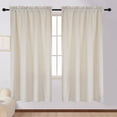 thumbnail image 1 of SMILETIME Ivory White 63in Long Velvet Curtains with Rod Pocket Thermal Insulated Soft Privacy Room Darkening Velvet Drapes for Bedroom and Living Room, Set of 2 Panels, 52 x 63 Inches Long, 1 of 7