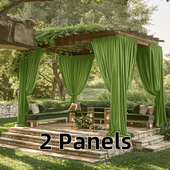SMILETIME Outdoor Curtains for Patio, Premium Thick Privacy Rod Pocket Outside Curtains for Porch, Pergola, Cabana, 2 Panels