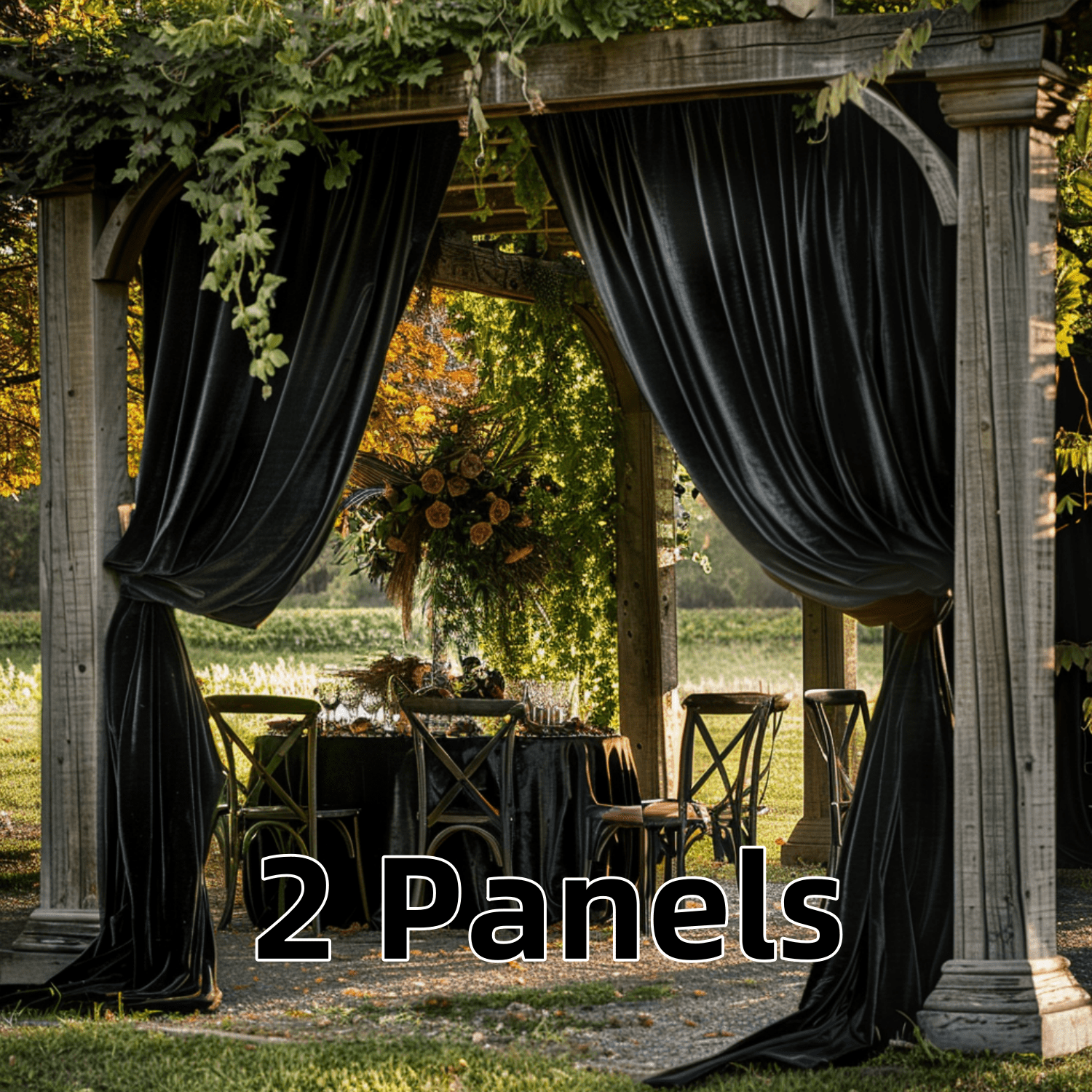 SMILETIME Outdoor Curtains for Patio, Premium Thick Privacy Rod Pocket Outside Curtains for Porch, Pergola, Cabana, 2 Panels