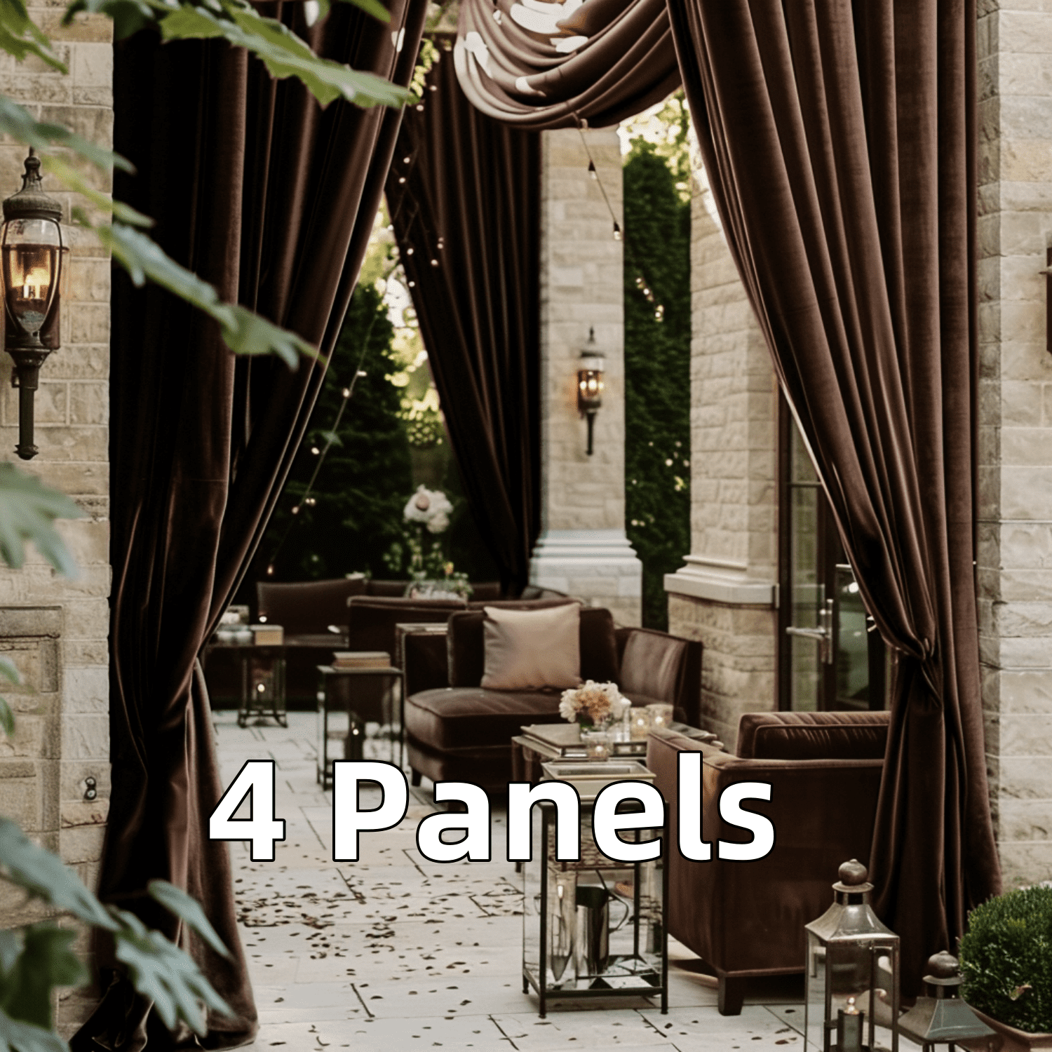 SMILETIME Outdoor Curtains for Patio, Premium Thick Privacy Rod Pocket Outside Curtains for Porch, Pergola, Cabana, 4 Panels
