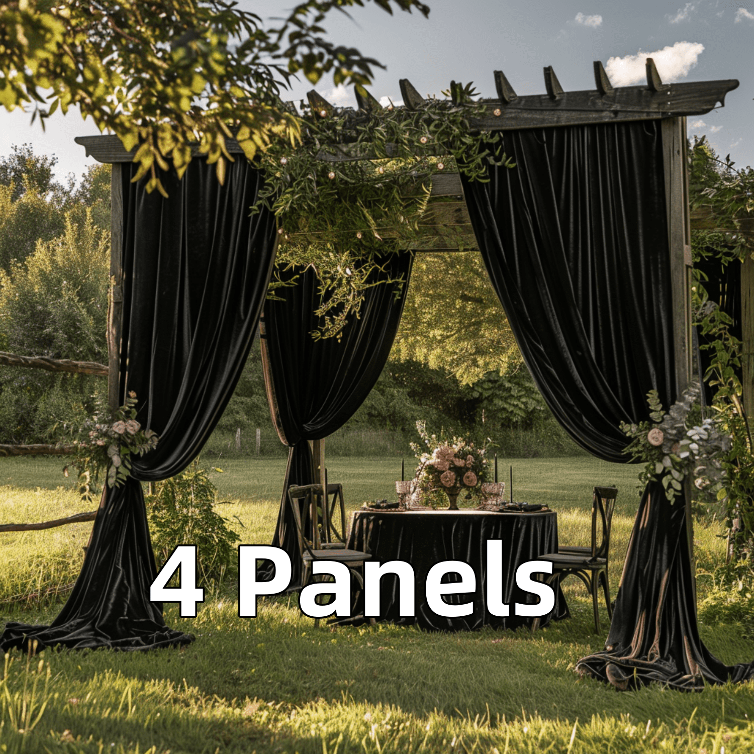 SMILETIME Outdoor Curtains for Patio, Premium Thick Privacy Rod Pocket Outside Curtains for Porch, Pergola, Cabana, 4 Panels