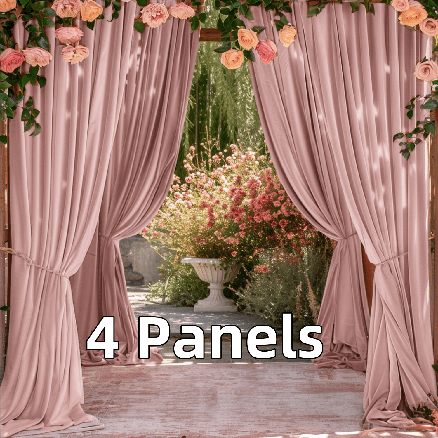 SMILETIME Outdoor Curtains for Patio, Premium Thick Privacy Rod Pocket Outside Curtains for Porch, Pergola, Cabana, 4 Panels