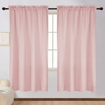 SMILETIME Pink 63in Long Velvet Curtains with Rod Pocket Thermal Insulated Soft Privacy Room Darkening Velvet Drapes for Bedroom and Living Room, Set of 2 Panels, 52 x 63 Inches Long