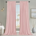 thumbnail image 1 of SMILETIME Pink Velvet Curtains with Rod Pocket Thermal Insulated Soft Privacy Room Darkening Velvet Drapes for Bedroom and Living Room, Set of 2 Panels, 52 x 108 Inches Long, 1 of 7