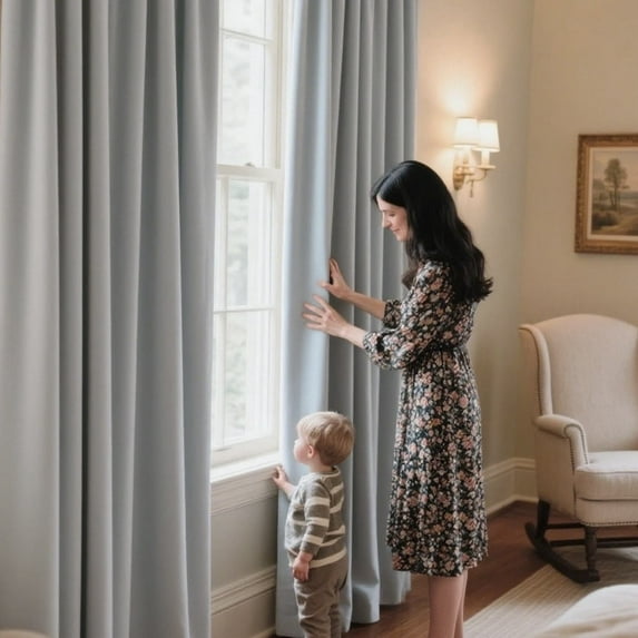 SMILETIME Velvet Curtains with Grommet, Thermal Insulated Super Soft Privacy Noise Reducing Light-Filtering Velvet Curtains for Living Room Bedroom, 2 Panels
