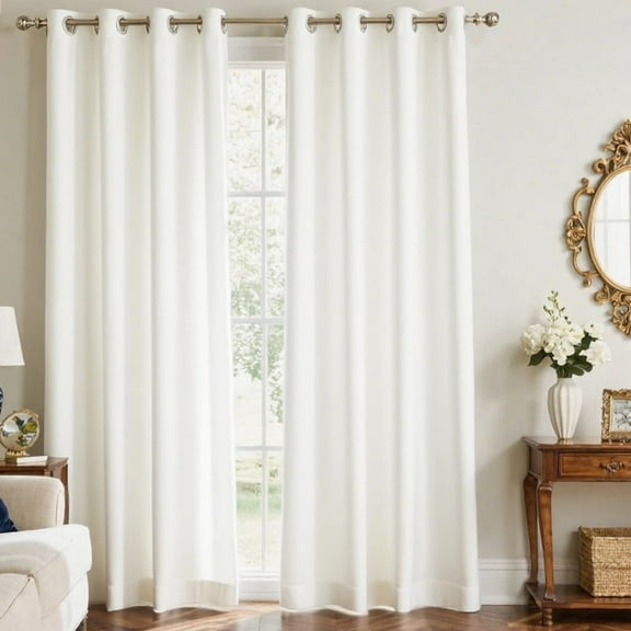 SMILETIME Velvet Curtains with Grommet, Thermal Insulated Super Soft Privacy Noise Reducing Light-Filtering Velvet Curtains for Living Room Bedroom, 2 Panels