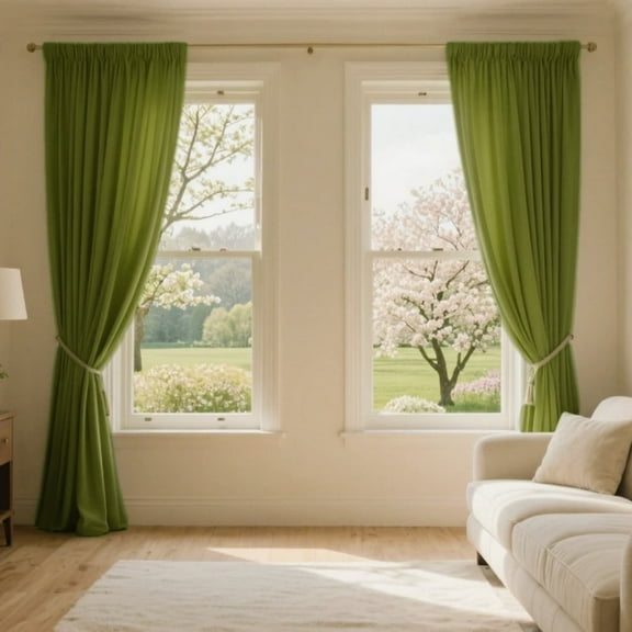 SMILETIME Velvet Curtains with Rod Pocket, Thermal Insulated Super Soft Privacy Noise Reducing Light-Filtering Velvet Curtains for Living Room Bedroom, 2 Panels