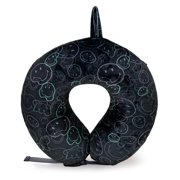 SMILEY Black Melted Smiley Marshmallow Memory Foam Travel Pillow