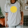 thumbnail image 1 of SMILEY FACE Graphic Ringer Tee, 1 of 4