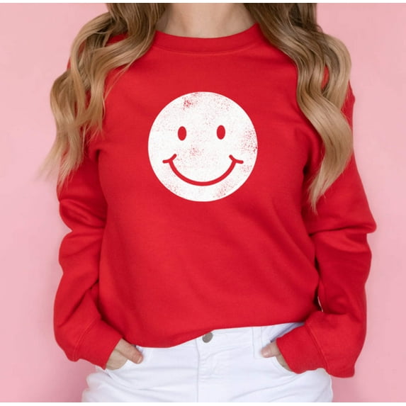 SMILEY FACE Graphic Unisex Fleece Pullover