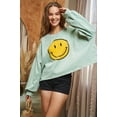 thumbnail image 1 of SMILEY FACE LONG SLEEVE CROP TOP, 1 of 10