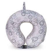 SMILEY Grey Melted Smiley Marshmallow Memory Foam Travel Pillow