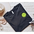 thumbnail image 1 of SMILEY HAPPY FACE Embroidery Patch Short sleeve Tees Plus Size, 1 of 4