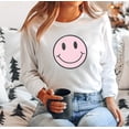 thumbnail image 1 of SMILEY HAPPY FACE Graphic Long Sleeve T-Shirt, 1 of 5