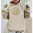 thumbnail image 1 of SMILEY HAPPY FACE Graphic Unisex Fleece Hooded Sweatshirt, 1 of 11