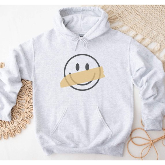 SMILEY HAPPY FACE Graphic Unisex Fleece Hooded Sweatshirt