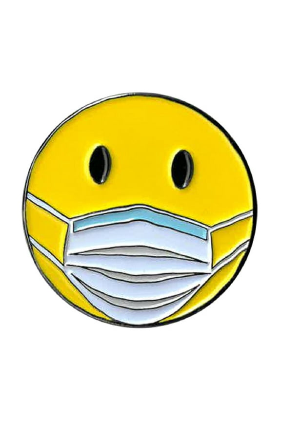 SMILEY MASK ENAMEL PIN - Iconic Smiley Face with Mask Novelty  Backpack Cute Enamel Lapel PIN
