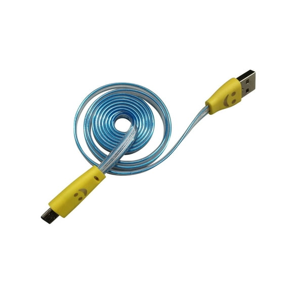 SMILEY MICRO USB CABLE LED LIGHT UP COLOR CHANGE USB DATA SYNC CHARGING CABLE WITH COLORED ENDS FOR ANDROID