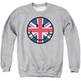 thumbnail image 1 of SMILEY WORLD/UNION JACK FACE-ADULT CREWNECK SWEATSHIRT-ATHLETIC HEATHER-SM, 1 of 1