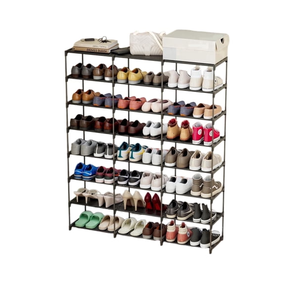 SMILHELTD 8-Tier Large Capacity Shoe Rack Organizer, Holds up to 48 Pairs Shoe Storage Shelf for Entryway & Closet, Black