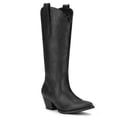 thumbnail image 1 of SMILIN Women's Knee High Cowboy Boots, Embroidered Pointed Toe Tall Western Cowgirl Boots, Black, Size 9, 1 of 7