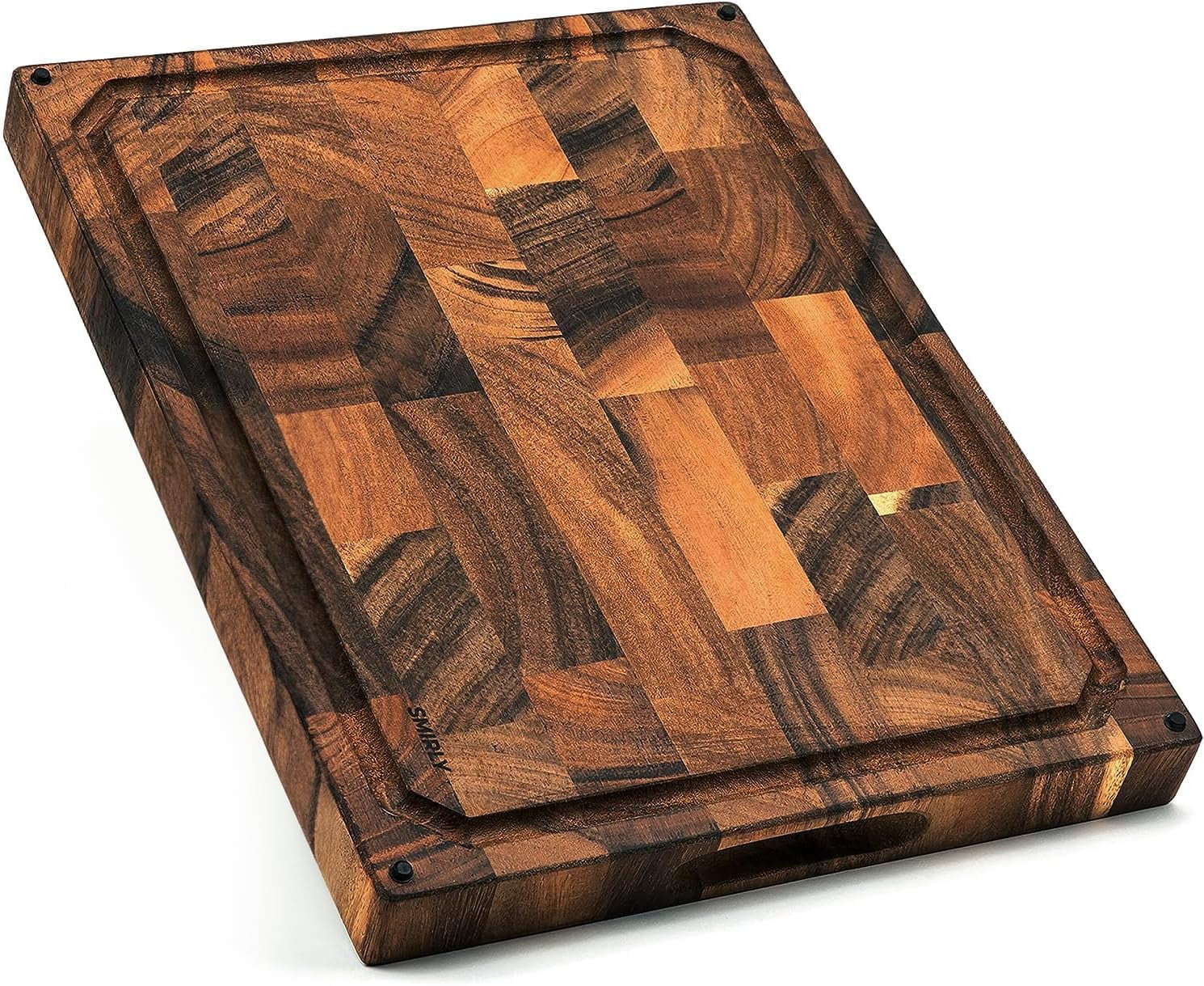 SMIRLY Butcher Block Cutting Board Large Wood Cutting Board for