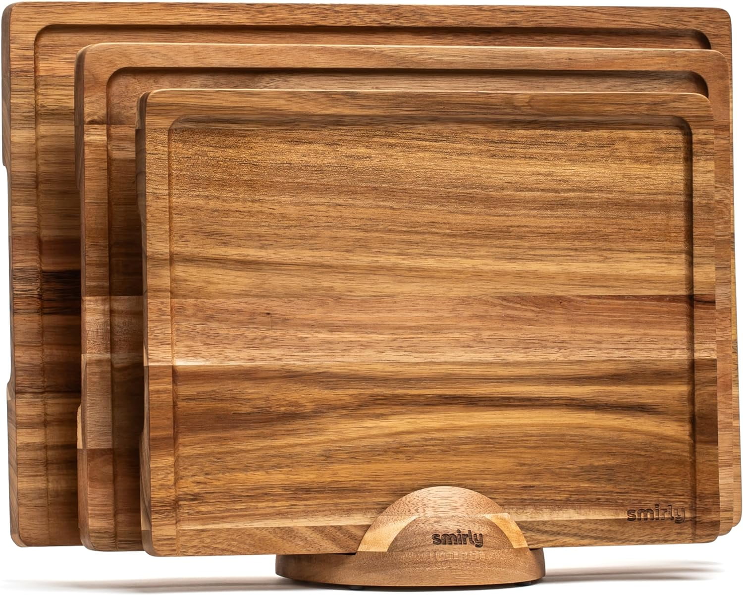SMIRLY Cutting Board Set Small, Medium & Large Acacia Cutting Boards