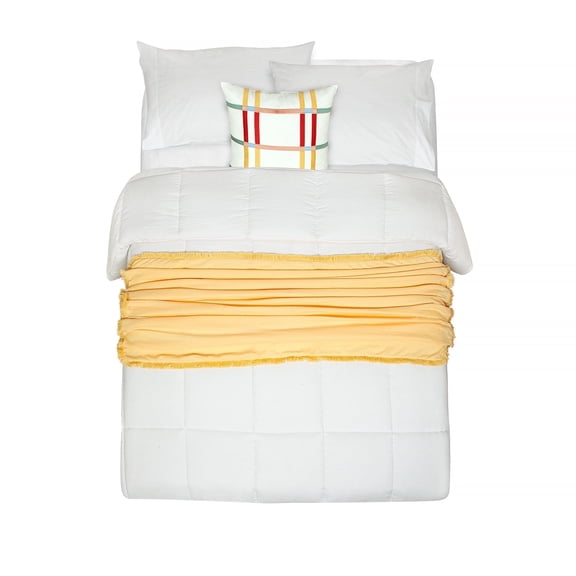 SCAD Piece by Piece Decorative Pillow and Throw Blanket Set, Yellow Multi