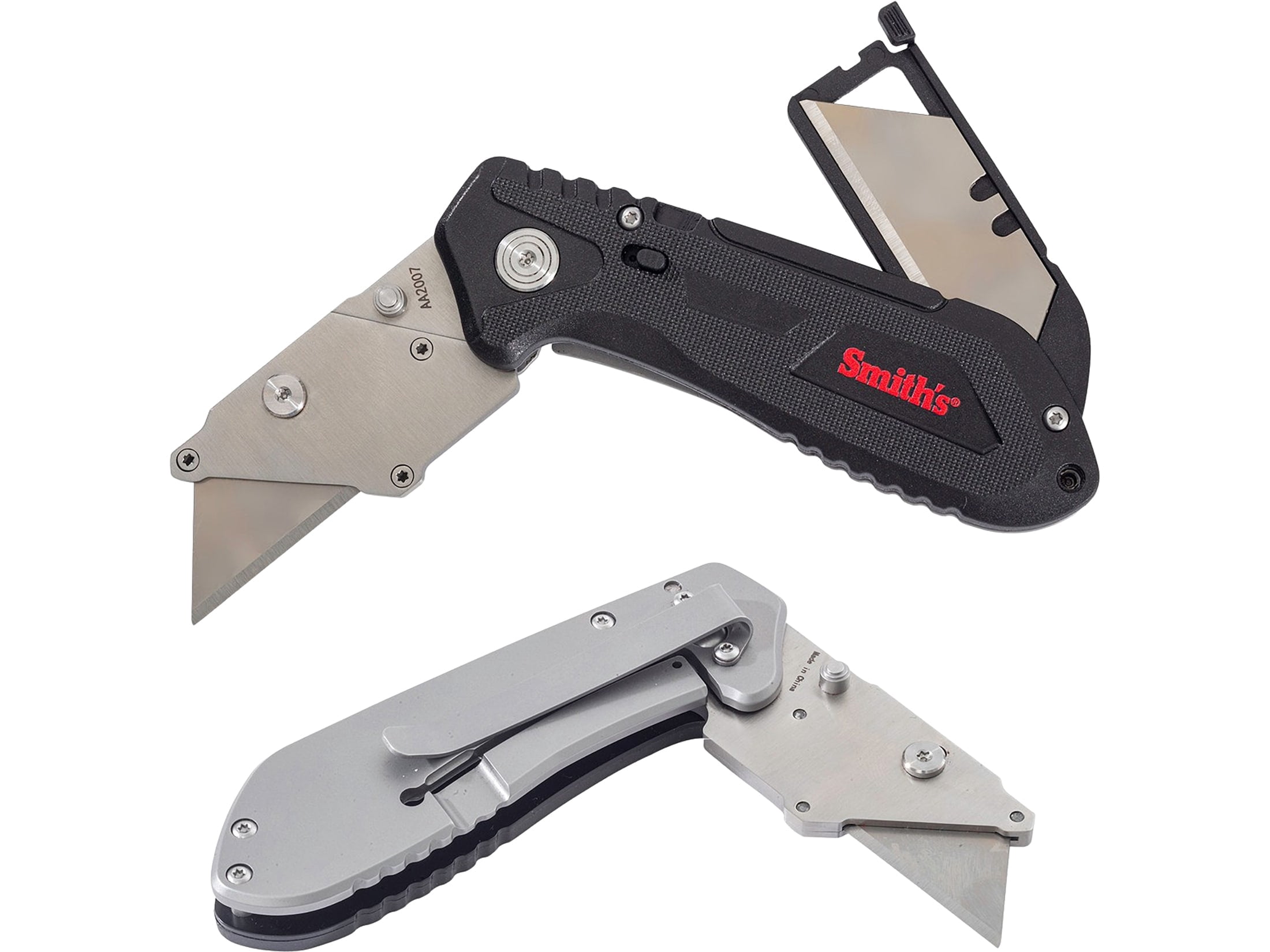 Smith's EdgeWork Site Pocket Knife 2.5" Utility Stainless Steel Stainless Blade Glass Filled Nylon Handle Black