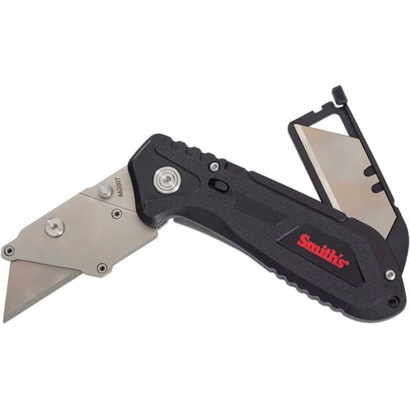 Smith's Sharpeners 51244 Edge Work-Site Black Stainless Folding Razor Knife