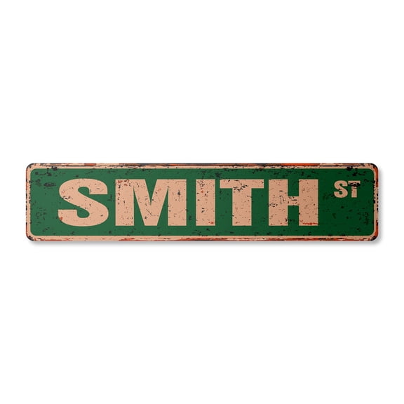 SMITH Vintage Plastic Street Sign Childrens Name Room Sign | Indoor/Outdoor |  30" Wide