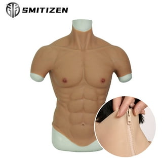 Silicone Muscle Suit with Zipper Realistic Silicone Bodysuit Realistic Male  Chest Muscle Simulation Skin,Dark : : Health & Personal Care