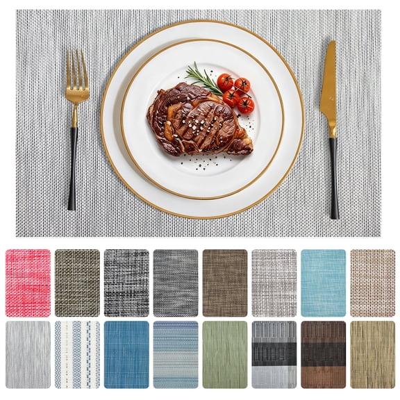 Placemats with Pockets Set of 6 Sage Green Place Mats Lines Perspective ...