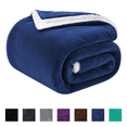 thumbnail image 1 of SMIXLN Sherpa Blanket, Reversible Fleece & Sherpa Throw Blanket, Soft Plush Warm Twin Size Blanket for Couch, Bed & Fall Winter, Navy Blue, 60" x 80", 1 of 8