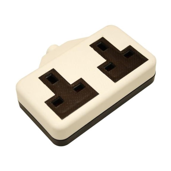 SMJ - White Trailing Extension Socket 13A 2-Gang