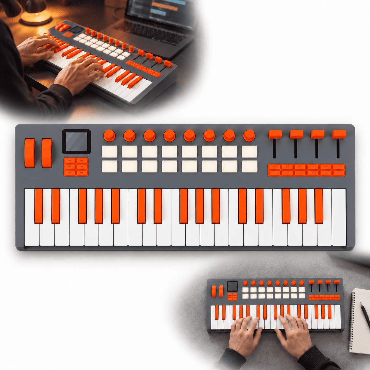 SMK-37 Elite Portable MIDI Keyboard, 37 Keys, Built-In Synth and 64 ...