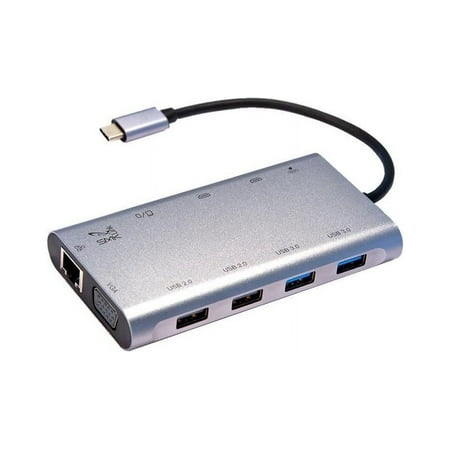 Smk Link - SMK-Link - USB-C - 100W Mini Docking Station - Multi-Stream Triple Video for Notebooks - Silver