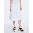 thumbnail image 1 of Free Assembly Women's Smocked Waist Cotton Midi Skirt, Sizes XS-XXL, 1 of 5