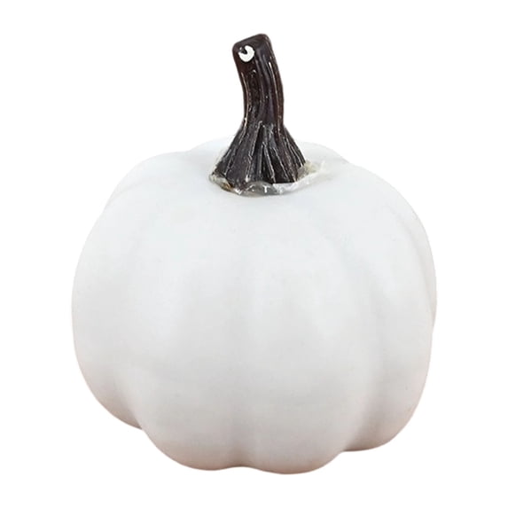 SMKE 2 Pack Small White Fake Pumpkins for Harvest Decor,Artificial Mini Pumpkins with Realistic Gourd Texture,Faux Pumpkins for Table Centerpiece Mantel Shelf DIY White 2pc