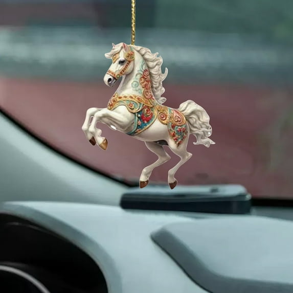 SMKE 2025 Christmas Horse Ornament,Tree Hanging Horse Decor,Horse Lover Ornament,Farmhouse Horse Decor,Vintage Animal Christmas Ornament,Western Theme Xmas Decor,Horse Lover Gift Box Ornament C