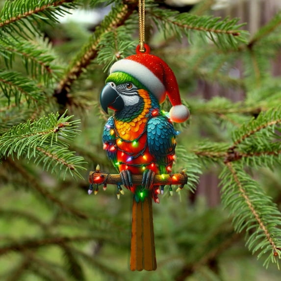 SMKE 2D Dog Light Ornament,Car Rearview Mirror Charm,Xmas Tree Hanging Decor,Christmas Hat Animal Decor,Holiday House Hanging Charm,Xmas Eve Keepsake,Men Women Gift,Rearview Pendant Accessory Cd