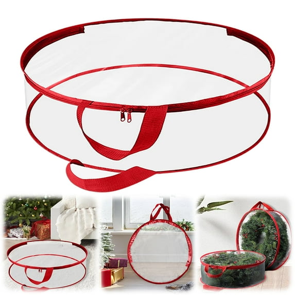 SMKE 2Pc Christmas Tree Storage Bag,Multi-Purpose Holiday Decor Organizer,Tear-Resistant Plastic Storage Container,Large Disassembled Tree Storage Bag,Reinforced Handle Festive Storage Solution 30"