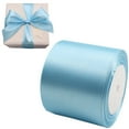 thumbnail image 1 of SMKE 2Pc Large Polyester Satin Ribbon,Wedding Chair Sash Flower Bouquet Ribbon,Large Bows Making Diy Craft Ribbon,Wedding Decor Wide Wrapping Ribbon,Event Opening Staircase Garland Satin Ribbon Blue, 1 of 4