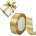 thumbnail image 1 of SMKE 2Pc Polyester Satin Wrapping Ribbon,Cuttable Polyester Craft Ribbon,Flower Bouquet Bow-Making Satin Ribbon,Wedding Decoration Sewing Project Ribbon,Holiday Gift Packaging Satin Ribbon Gold, 1 of 4
