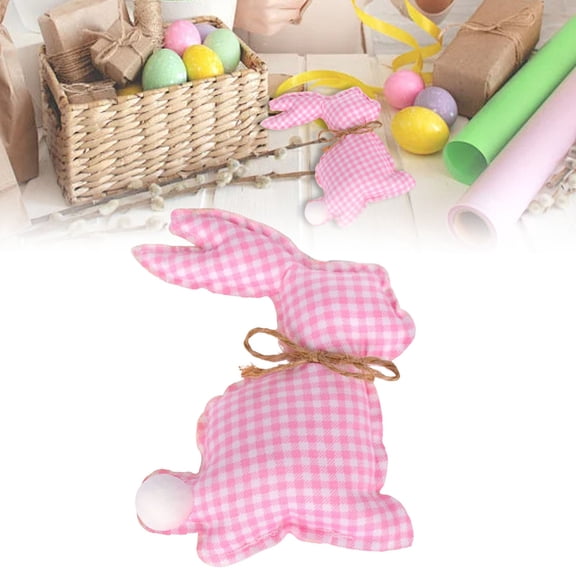 SMKE 4Pc Easter Bunny Decorations,Pink Cute Comfortable Fabric Bunny Figurines To Enhance Holiday Spaces,Bunny Stuffed Easter Gift Decor,Plush Decor,Easter Basket Stuffers Party Favors Decor,Retail